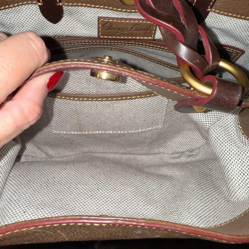 Dooney Bourke‎ Florentine Leather Handbag Large Zip Barlow Chestnut Bag Hobo